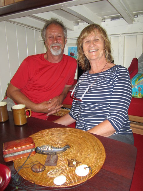 This is Doug and Nikki on board their very comfortable classic cruiser Karie L.JPG